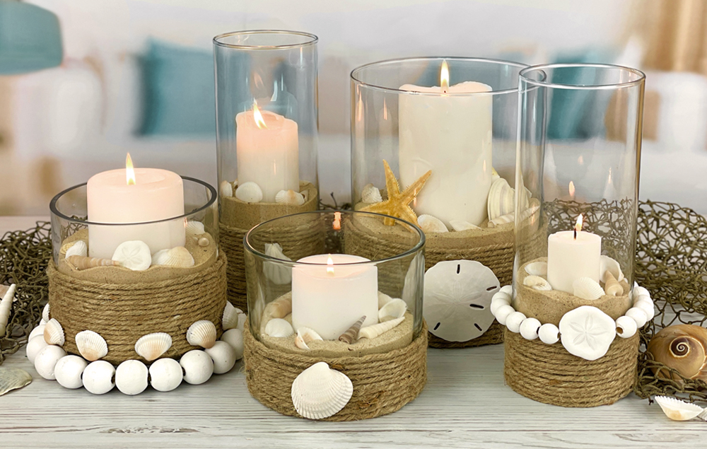How to make beach candle holders (in less than 15 minutes)
