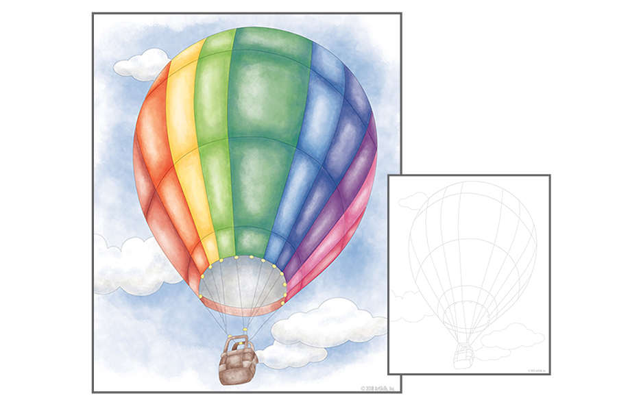 Hot air balloon drawing Stock Vector | Adobe Stock