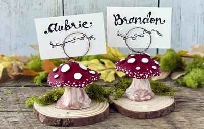 Mushroom Place Card Holder