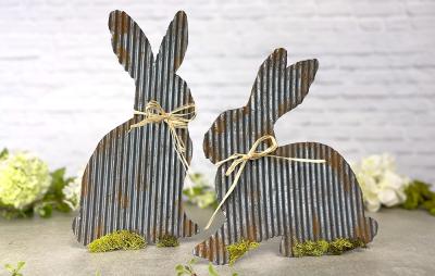 Rustic Faux Metal Bunny