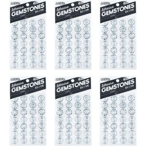 4 Tall Number Self-Adhesive Rhinestones Gem Stickers - Silver 5