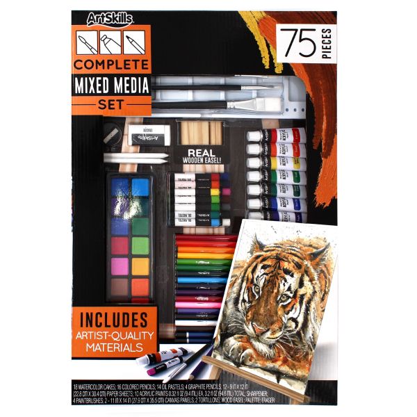 ALL MEDIA SKETCHING & DRAWING EASEL ARTIST 124 PIECE SET