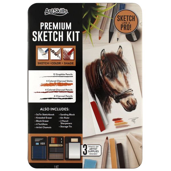 hhhouu Drawing Set Arts Professional Kit Graphite & Colored