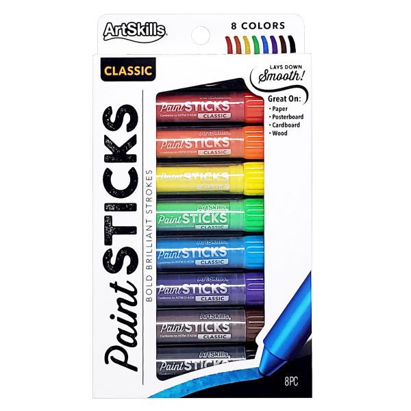Water-Based Paint Sticks with Caps for Kids