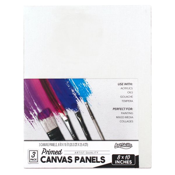 Canvas Panels, 8 x 10, 3 Pc