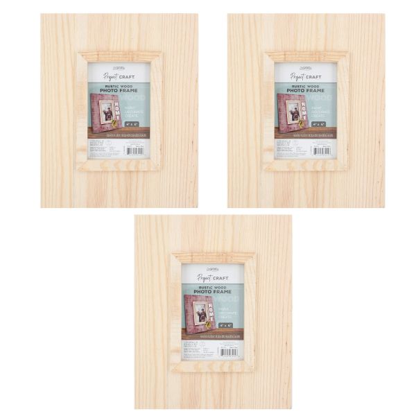 6 Pack Unfinished Wood Picture Frames, Holds 4 x 6 Inch Picture