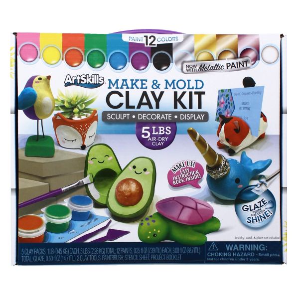 Sculpd Pottery Kit, Air Dry Clay Kit for Beginners with Jewel