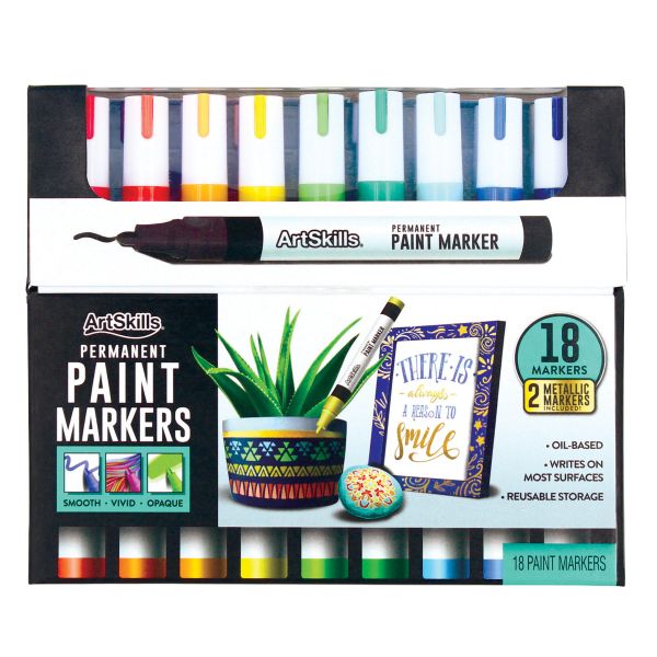 ArtSkills Black and White Permanent Paint Markers, for Crafts and