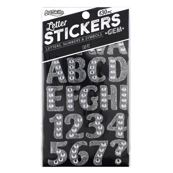 Artskills Letter Stickers & Numbers, Metallic, 160 Piece - 160 pc